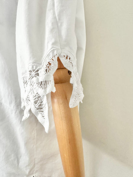 80's Cotton Blouse Open Shirt