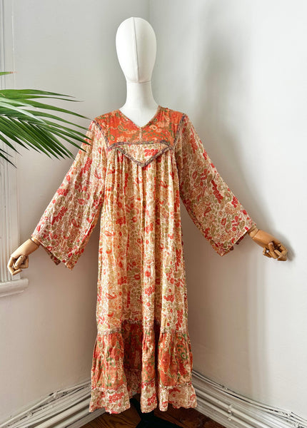 1970's Indian Cotton Gauze Dress