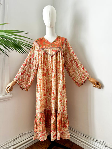 1970's Indian Cotton Gauze Dress