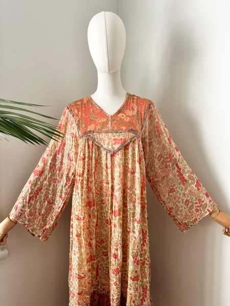 1970's Indian Cotton Gauze Dress