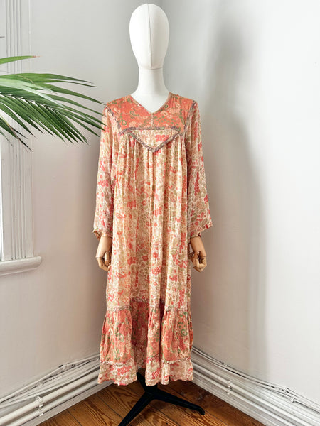 1970's Indian Cotton Gauze Dress