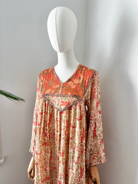 1970's Indian Cotton Gauze Dress