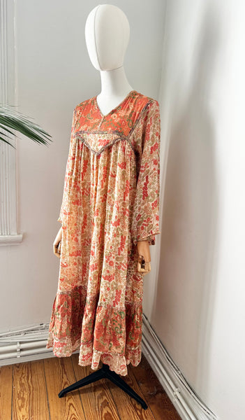 1970's Indian Cotton Gauze Dress