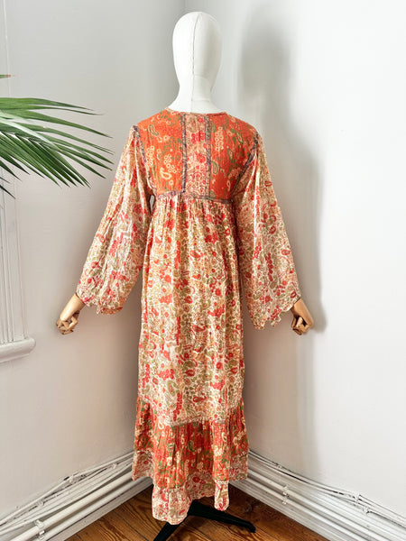 1970's Indian Cotton Gauze Dress
