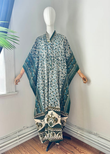 1970's Indian Cotton Block Kaftan