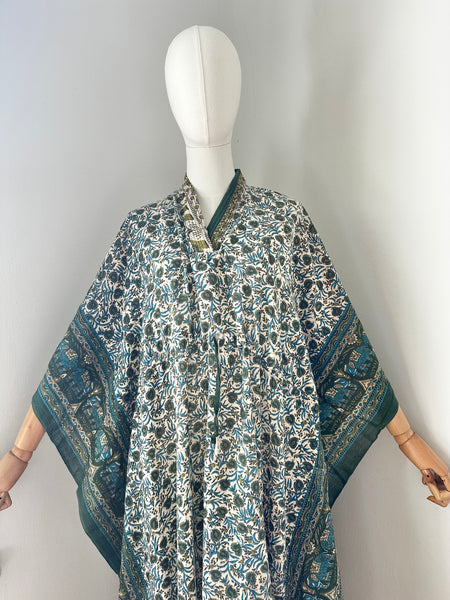 1970's Indian Cotton Block Kaftan