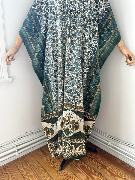 1970's Indian Cotton Block Kaftan