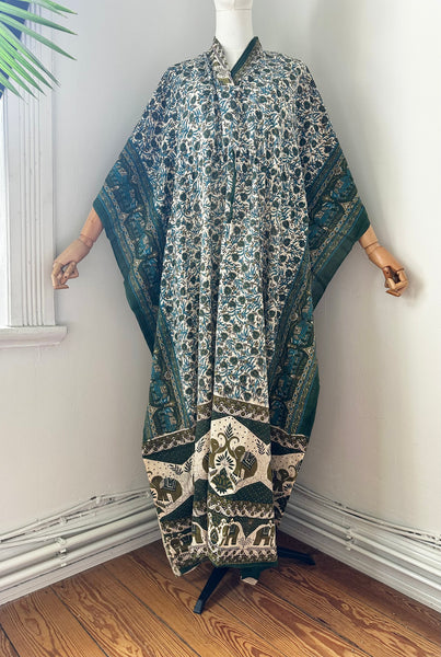 1970's Indian Cotton Block Kaftan