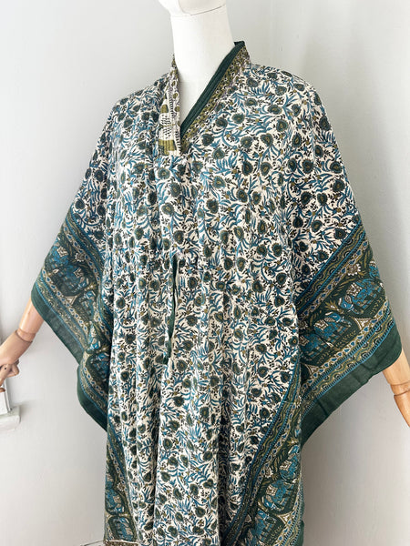 1970's Indian Cotton Block Kaftan