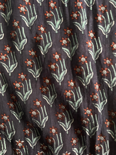 Vintage Bohemian Gothic Indian Cotton Maxi Dress