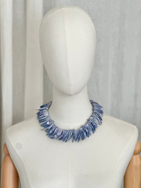 Vintage Mussel Shell Necklace, Coastal Boho Statement Jewellery