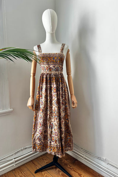 1970's Indian Cotton Block Sun Dress