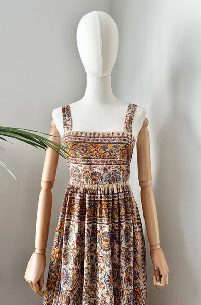 1970's Indian Cotton Block Sun Dress