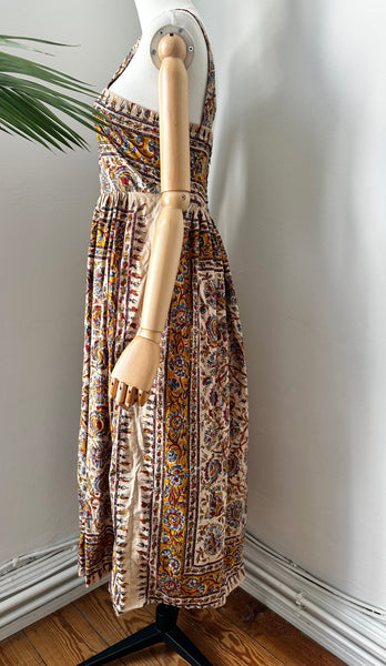 1970's Indian Cotton Block Sun Dress