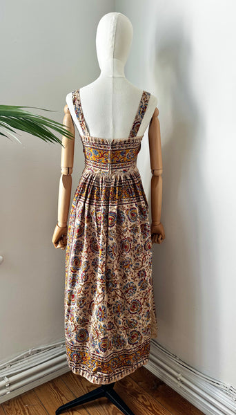 1970's Indian Cotton Block Sun Dress