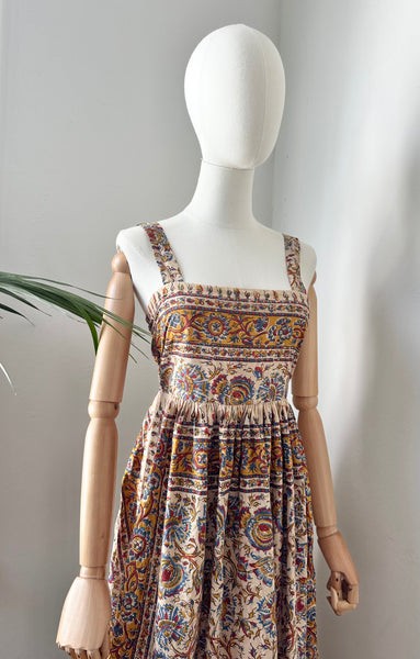 1970's Indian Cotton Block Sun Dress