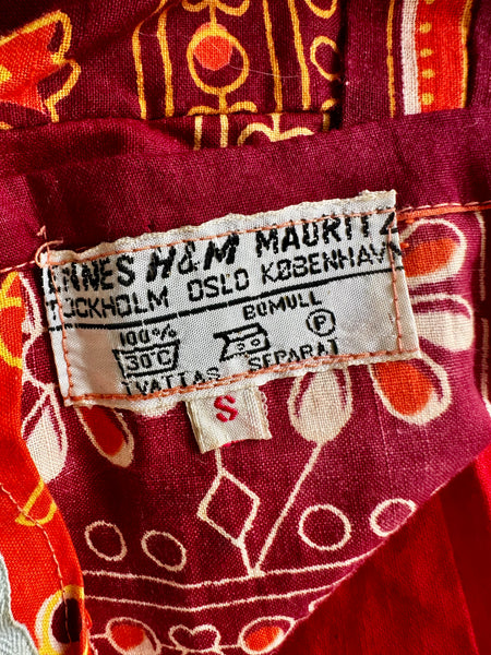 1970's Indian Cotton Block Sun Dress Maxi