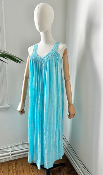 1970's Grecian Cotton Smock Mini Dress