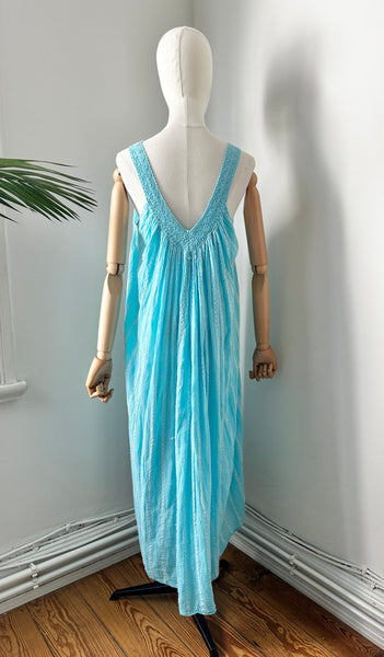 1970's Grecian Cotton Smock Mini Dress