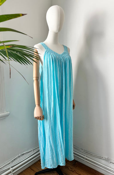1970's Grecian Cotton Smock Mini Dress