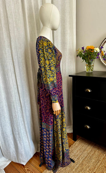 1970's Indian Cotton Block Dress Maxi