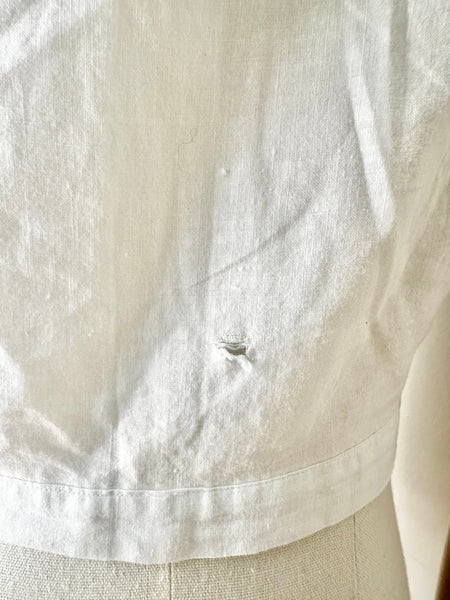 Antique Cotton Anglaise White Floral Prairie Top