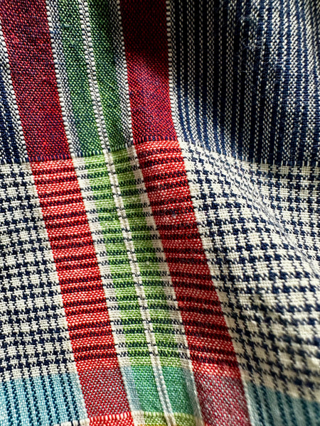 1970's Betty Barclay Checked Paid Prairie Maxi Dress