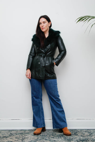 Vintage green leather jacket