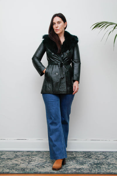 Vintage green leather jacket