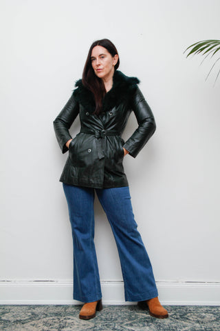 Vintage green leather jacket