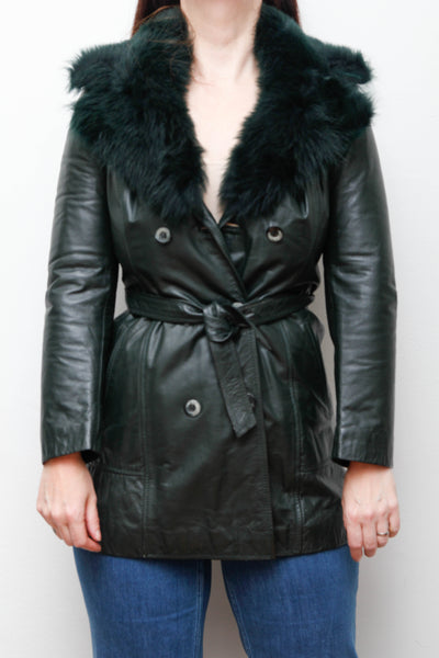 Vintage green leather jacket