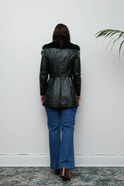 Vintage green leather jacket