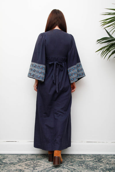Rare Boho Vintage Indian Cotton Kaftan Dress 100% Cotton