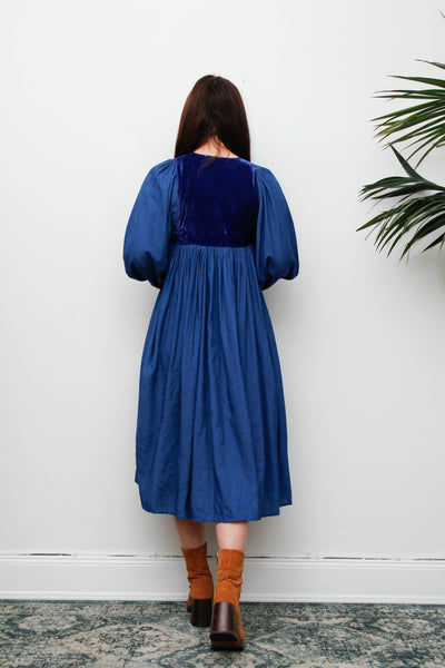 Rare 1970s Afghan Dress – Hand Embroidered Velvet & Cotton Bohemian