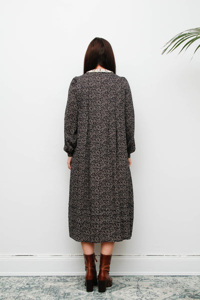 Vintage Navy Ditsy Floral Peter Pan Collar Dress