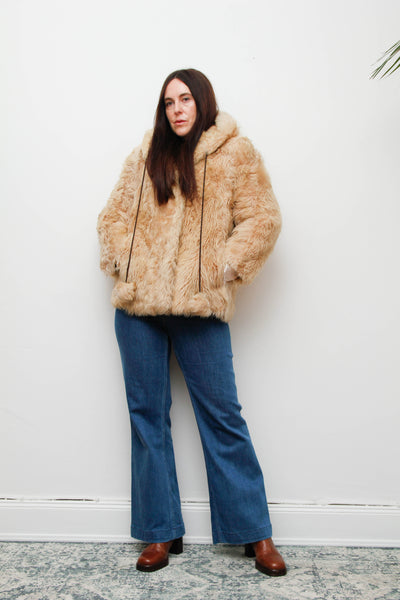 1970's Cream Lamb Shearling Fluffy Sheepskin Coat