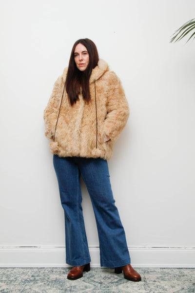 1970's Cream Lamb Shearling Fluffy Sheepskin Coat