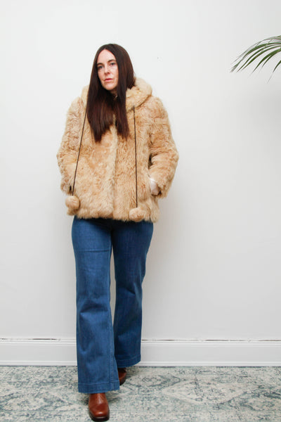 1970's Cream Lamb Shearling Fluffy Sheepskin Coat