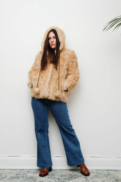 1970's Cream Lamb Shearling Fluffy Sheepskin Coat