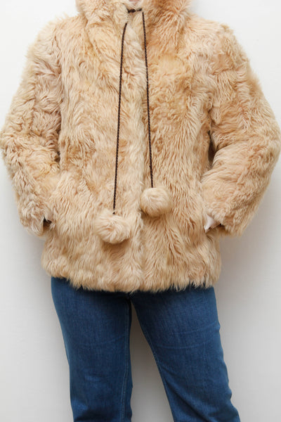 1970's Cream Lamb Shearling Fluffy Sheepskin Coat