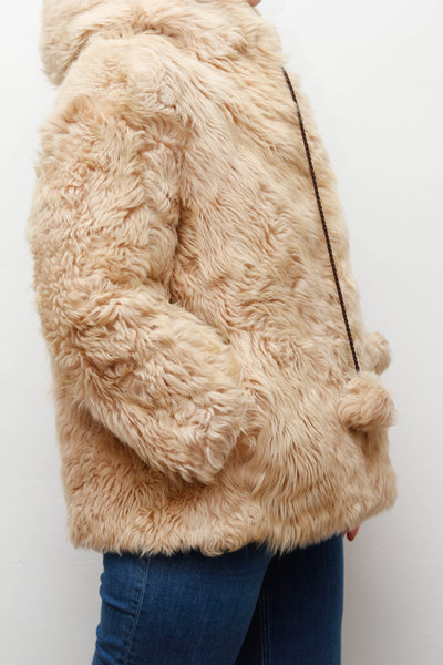 1970's Cream Lamb Shearling Fluffy Sheepskin Coat