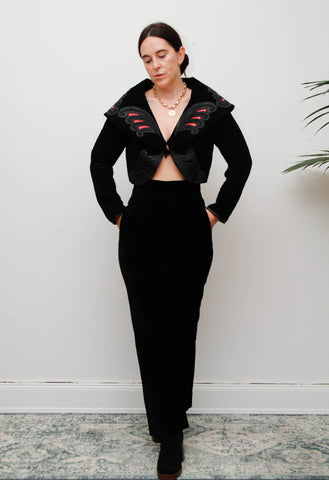 Miranda Holland 100% Suede Jacket – Avant-Garde 1970s–80s Designer