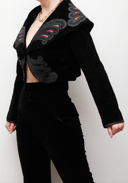 Miranda Holland 100% Suede Jacket – Avant-Garde 1970s–80s Designer