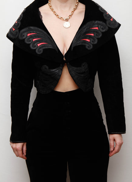 Miranda Holland 100% Suede Jacket – Avant-Garde 1970s–80s Designer