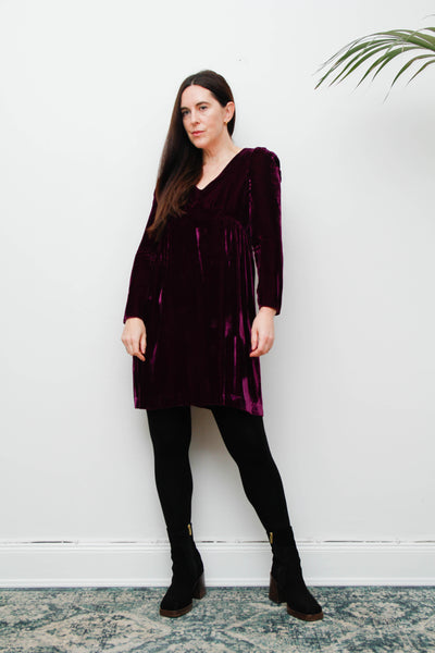 Rare 1960's Lorrie Deb Purple Magenta Velvet Mini Dress – Gothic Statement