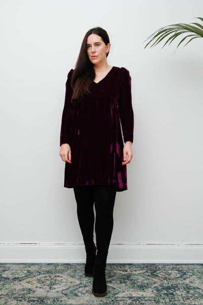 Rare 1960's Lorrie Deb Purple Magenta Velvet Mini Dress – Gothic Statement