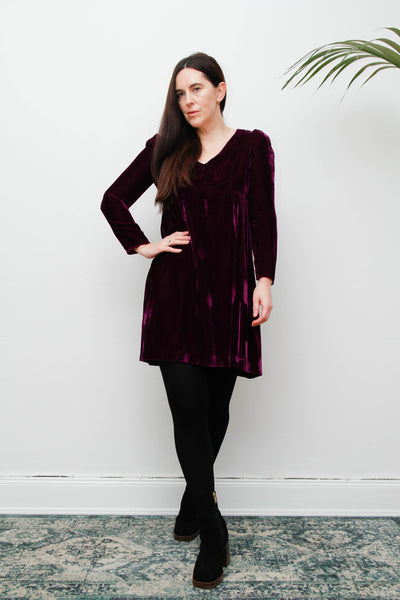 Rare 1960's Lorrie Deb Purple Magenta Velvet Mini Dress – Gothic Statement