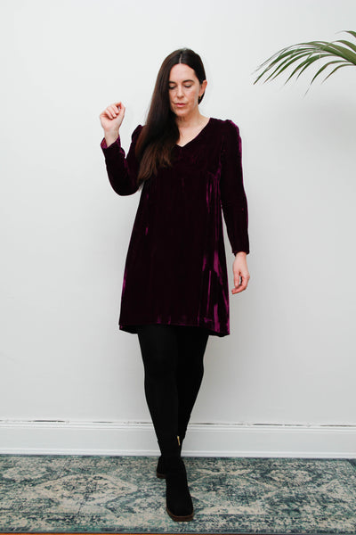 Rare 1960's Lorrie Deb Purple Magenta Velvet Mini Dress – Gothic Statement