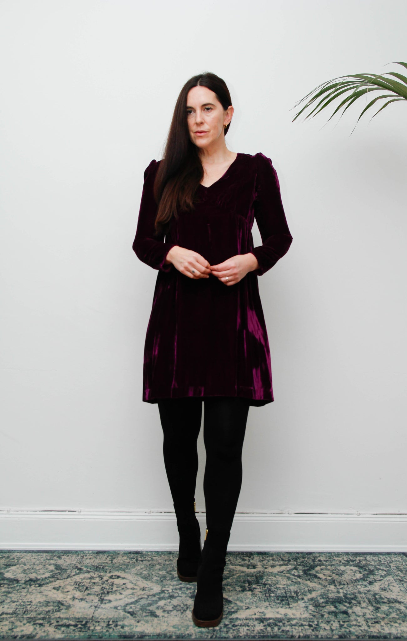 Rare 1960's Lorrie Deb Purple Magenta Velvet Mini Dress – Gothic Statement