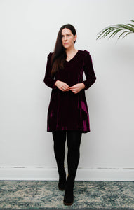 Rare 1960's Lorrie Deb Purple Magenta Velvet Mini Dress – Gothic Statement